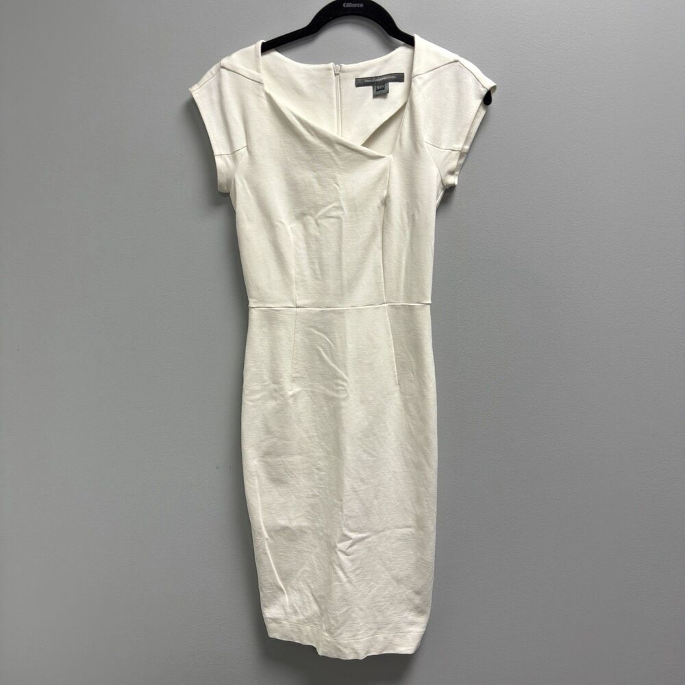 French Connection Dress Ivory Size 4 Asymmetrical Neckline Sleeveless